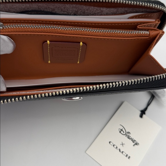 Disney X Coach Mickey Mouse Essential Accordion Zip Wallet Regenerative Leather - Picture 8 of 13